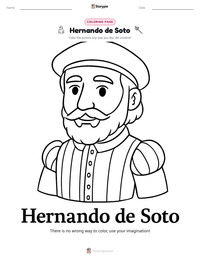 Hernando de Soto coloring page for kids