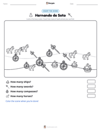 Hernando de Soto printable worksheet preview