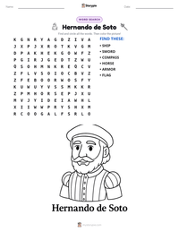 Hernando de Soto printable worksheet preview