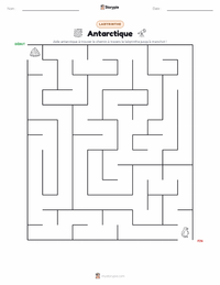 Aperçu de la feuille de travail imprimable Antarctique