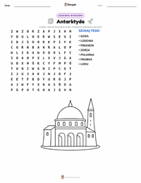 Podgląd drukowalnego arkusza ćwiczeń Antarktyda