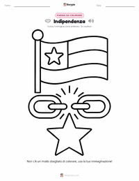 Pagina da colorare di Indipendenza per bambini