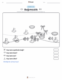 Bağımsızlık yazdırılabilir çalışma sayfası önizlemesi