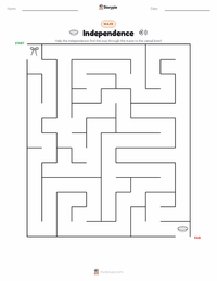 Independence printable worksheet preview