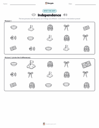 Independence printable worksheet preview