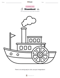 Steamboat coloring page for kids