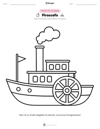 Pagina da colorare di Piroscafo per bambini