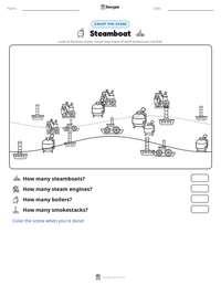 Steamboat printable worksheet preview