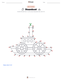 Steamboat printable worksheet preview