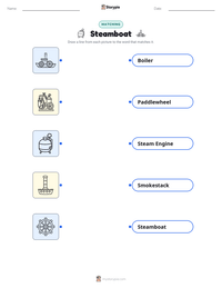 Steamboat printable worksheet for kids