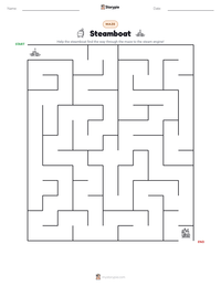 Steamboat printable worksheet preview