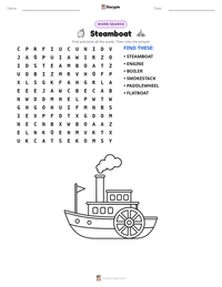 Steamboat printable worksheet preview