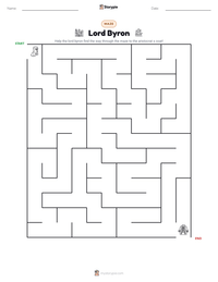 Lord Byron printable worksheet preview