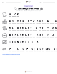 John Maynard Keynes printable worksheet preview