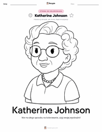 Strona do kolorowania Katherine Johnson dla dzieci