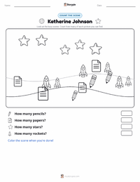 Katherine Johnson printable worksheet preview
