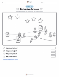Katherine Johnson yazdırılabilir çalışma sayfası önizlemesi