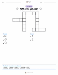 Katherine Johnson printable worksheet preview