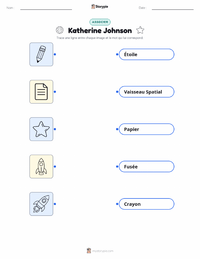 Feuille de travail imprimable Katherine Johnson pour les enfants