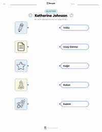 Katherine Johnson çocuklar için yazdırılabilir çalışma sayfası