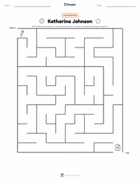 Aperçu de la feuille de travail imprimable Katherine Johnson