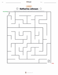 Katherine Johnson yazdırılabilir çalışma sayfası önizlemesi