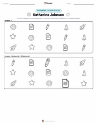 Vista previa de la hoja de trabajo imprimible de Katherine Johnson
