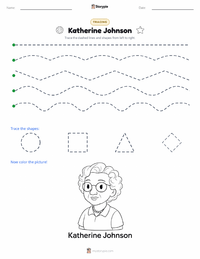 Katherine Johnson printable worksheet preview