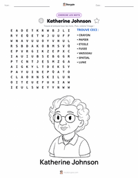 Aperçu de la feuille de travail imprimable Katherine Johnson