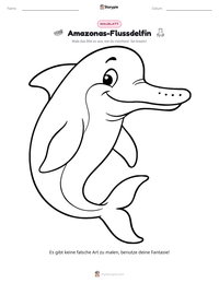 Amazonas-Flussdelfin druckbare Arbeitsblatt Vorschau