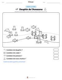 Aperçu de la feuille de travail imprimable Dauphin de l'Amazone