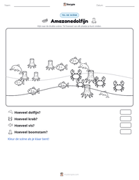 Amazonedolfijn afdrukbare werkblad voorbeeld