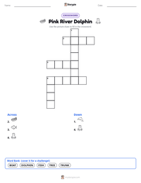 Pink River Dolphin printable worksheet preview