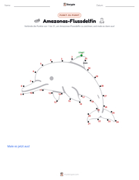 Amazonas-Flussdelfin druckbare Arbeitsblatt Vorschau