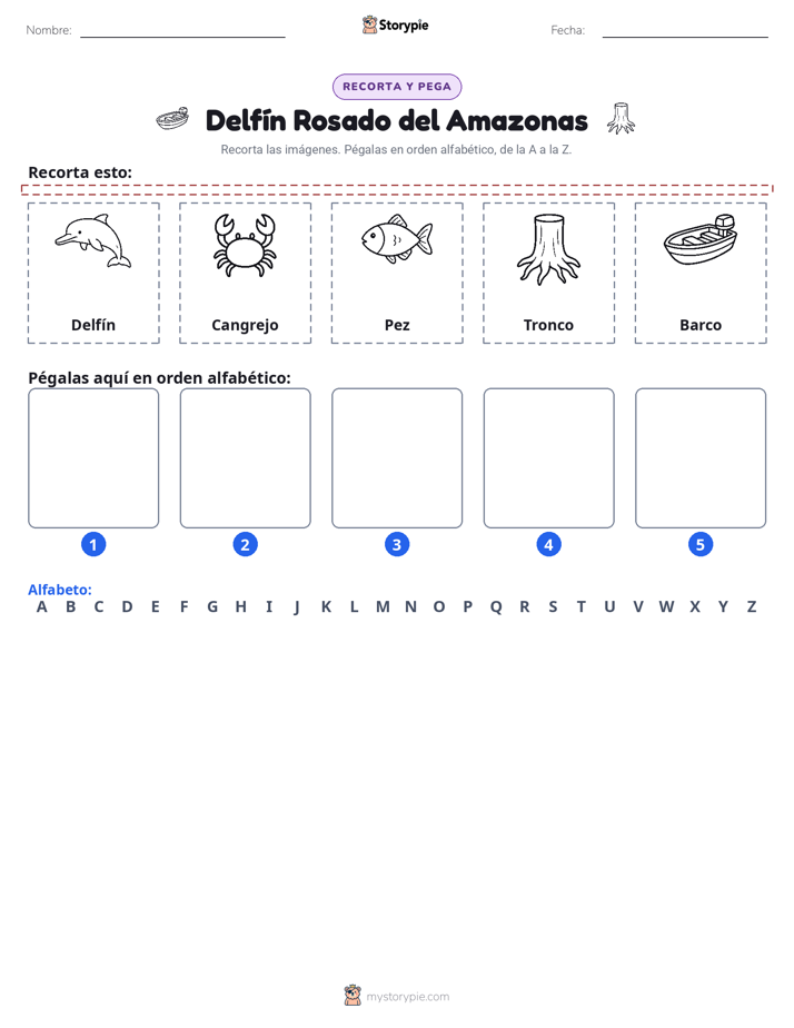 Cortar y Pegar el Alfabeto