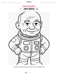 Vista previa de la hoja de trabajo imprimible de John Glenn