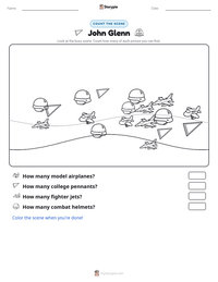 John Glenn printable worksheet preview