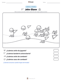 Vista previa de la hoja de trabajo imprimible de John Glenn