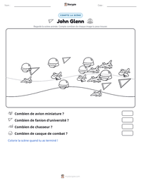 Aperçu de la feuille de travail imprimable John Glenn
