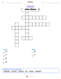 John Glenn printable worksheet preview