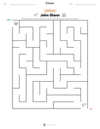 Aperçu de la feuille de travail imprimable John Glenn