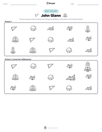 John Glenn printable worksheet preview