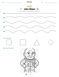 John Glenn printable worksheet preview