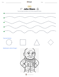 Aperçu de la feuille de travail imprimable John Glenn