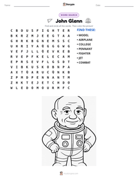John Glenn printable worksheet preview