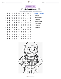 Aperçu de la feuille de travail imprimable John Glenn