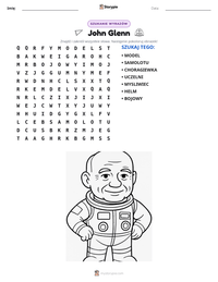 Podgląd drukowalnego arkusza ćwiczeń John Glenn
