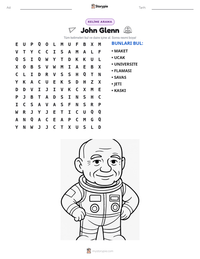 John Glenn yazdırılabilir çalışma sayfası önizlemesi