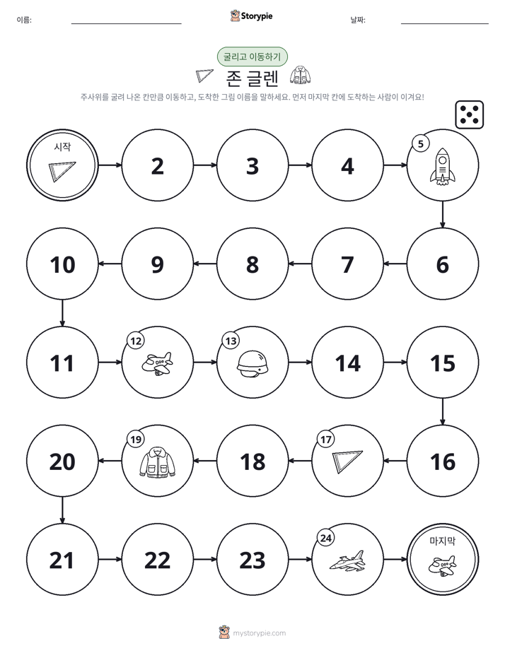 주사위 굴리고 이동하기 게임
