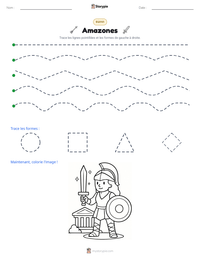 Aperçu de la feuille de travail imprimable Amazones